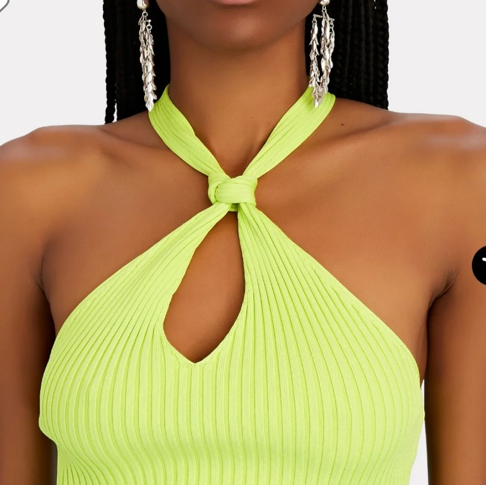 Jonathan Simkhai Andrea Rib Halter in Lime - Picture 7 of 15